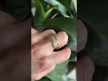 Band Ring - 18K Yellow Gold & Diamonds