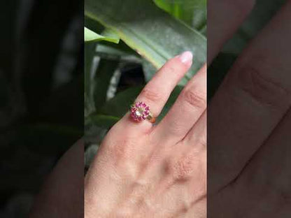 Bague Marguerite Vintage - Or Jaune 750 & Rubis
