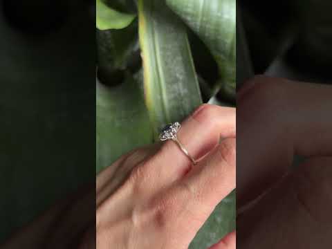 Bague Marguerite Vintage - Or Blanc 750 Saphir & Diamants