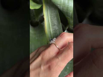 Bague Marguerite Vintage - Or Blanc 750 Saphir & Diamants