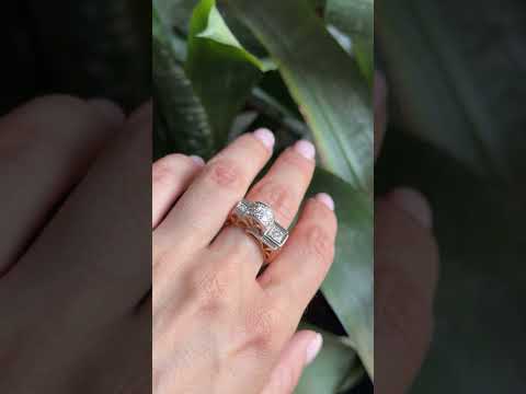 Bague Tank Art Déco - Or Jaune 750 & Diamants
