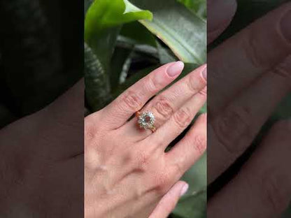 Bague Marguerite - Or Jaune 750 Aigue-Marine & Diamants