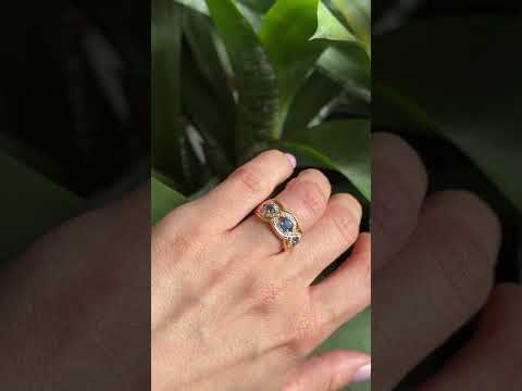 Bague Trilogie - Or Jaune 750 Saphirs & Diamants