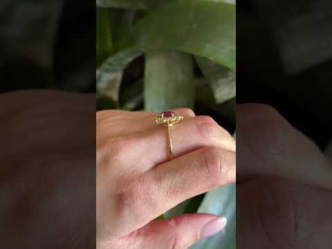 Bague Marguerite - Or Jaune 750 Rubis & Diamants