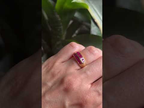 Bague Jonc - Or Jaune 750 & Rubis