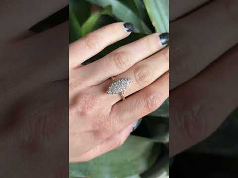 Vintage Marquise Ring - 750 Yellow Gold & Diamonds