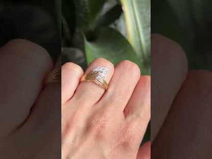 Bague Florale - Or Jaune 585 & Diamants