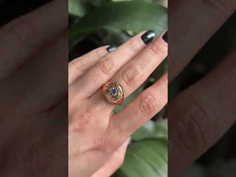 Bague Vintage Tourbillon - Or Jaune 750 & Saphir