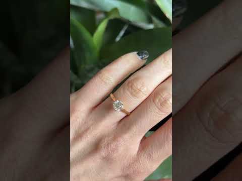 Bague Solitaire - Or Jaune 750 & Diamant