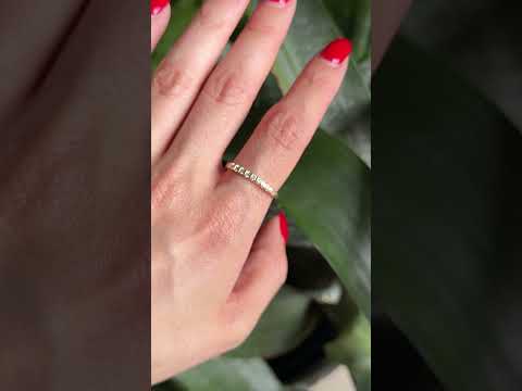Bague Semi-Alliance - Or Jaune 750 & Diamants