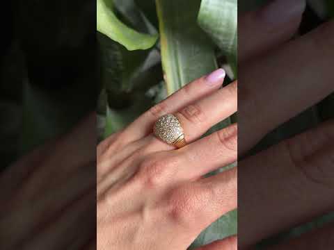 Bague Boule - Or Jaune 750 & Diamants