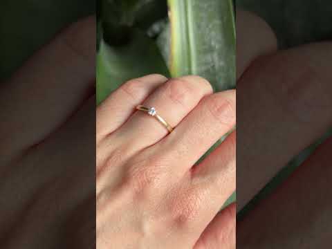 Bague Solitaire - Or Jaune 750 & Diamant