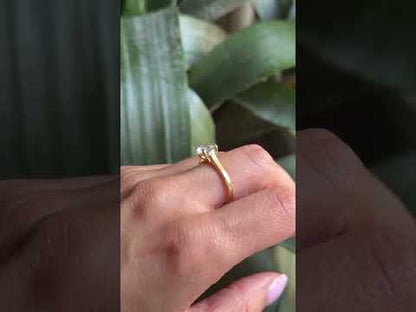 Bague Solitaire - Or Jaune 750 & Aigue-Marine
