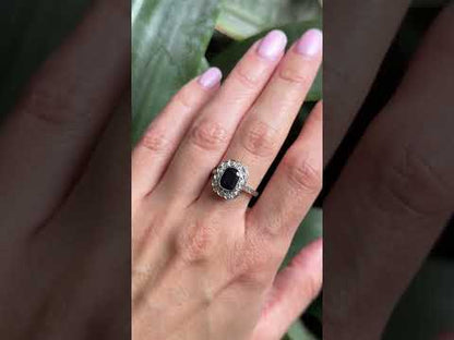 Bague Marguerite - Or Blanc 750 Saphir & Diamants