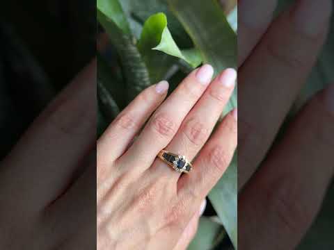 Bague Jonc Marguerite - Or Jaune 750 Saphir & Diamants