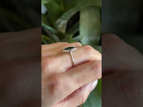 Bague Vintage Art Déco - Or Blanc 750 Saphir de Verneuil & Diamants