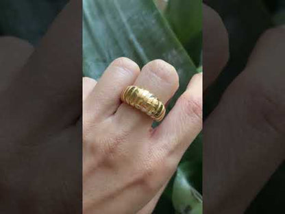 Bague Jonc Godrons - Or Jaune 750