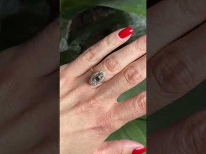 Bague Vintage Art Déco - Or Jaune 750 Saphir & Diamants