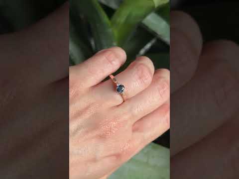 Trilogy Ring - 750 Yellow Gold Sapphire & Diamonds