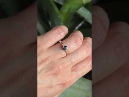 Trilogy Ring - 750 Yellow Gold Sapphire & Diamonds