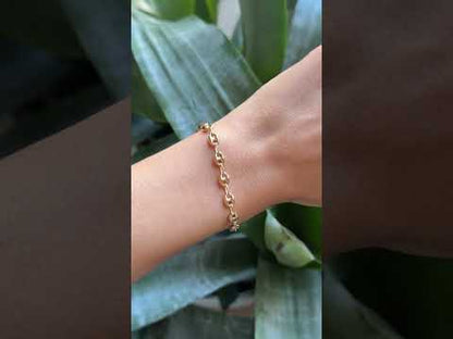 Bracelet Maille Grain de Café - Or Jaune 750