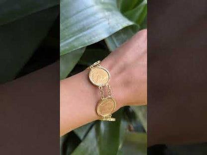 Bracelet Pièces - Or Jaune 750 & Pièces 10 Francs Napoléon