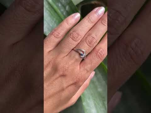 Bague Tourbillon - Or Blanc 750 Diamants & Saphir