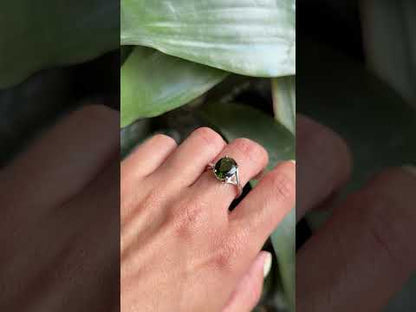 Bague Cocktail - Or Blanc 750 & Tourmaline