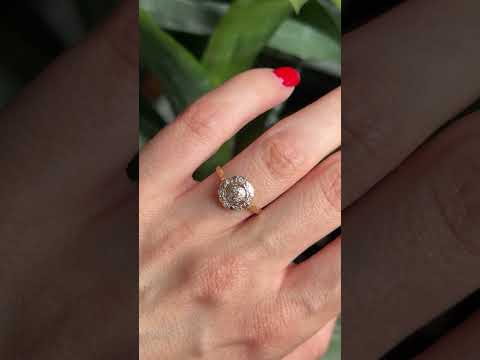 Bague Florale Vintage - Or Jaune 750 & Diamants