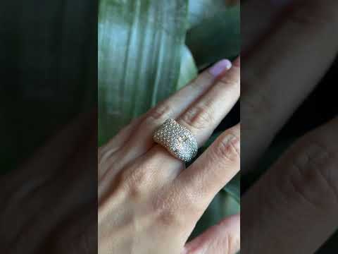 Bague Pavée Bicolore - Or Jaune/Blanc 750 & Diamants