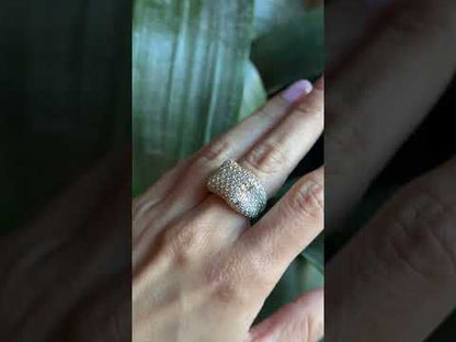 Bague Pavée Bicolore - Or Jaune/Blanc 750 & Diamants