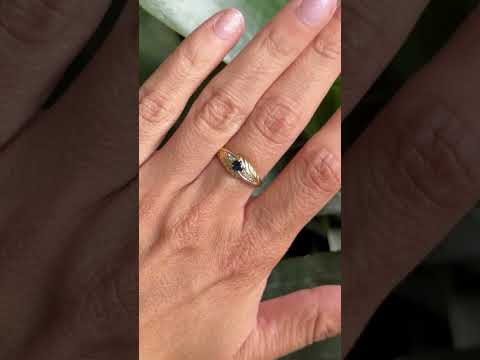 Bague Solitaire Vintage - Or Jaune 750 & Saphir