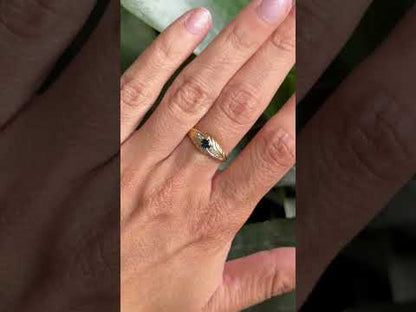Bague Solitaire Vintage - Or Jaune 750 & Saphir
