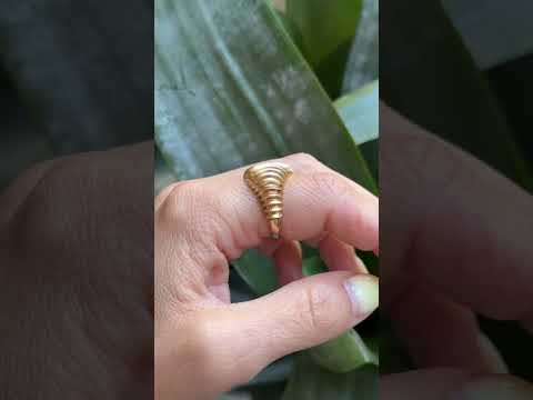 Bague Jonc Godrons - Or Jaune 750