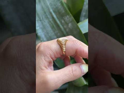 Bague Jonc Godrons - Or Jaune 750