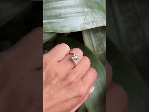 Bague Trilogie - Or Blanc 750 Aigue-Marine & Diamants