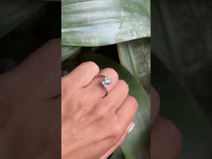 Bague Trilogie - Or Blanc 750 Aigue-Marine & Diamants