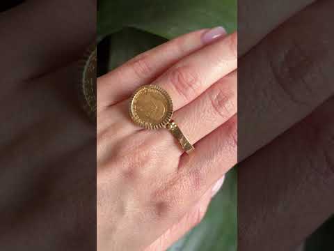 Bague Breloque Pièce - Or Jaune 750 & Pièce 5 Francs Napoléon