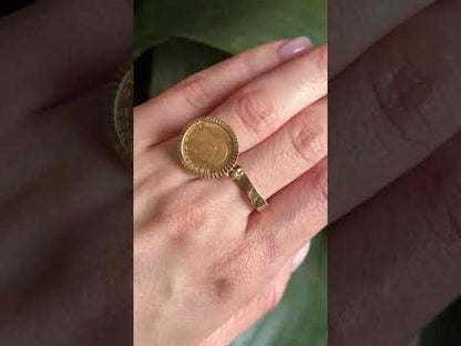 Bague Breloque Pièce - Or Jaune 750 & Pièce 5 Francs Napoléon
