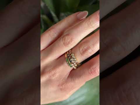Bague Assemblage - Or Jaune 750 Diamants, Rubis, Saphirs & Émeraudes