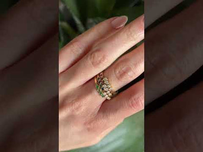 Bague Assemblage - Or Jaune 750 Diamants, Rubis, Saphirs & Émeraudes